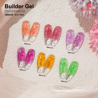 Nouvelle Arrivée Designer Style Hard Extension Longue Durée Sequin Glitter Nail Gel 12 Couleurs Builder Nail Gel