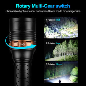 26800 Lithium Large Battery Diving Flashlight P70 LED High Bright Bead Push Button <b>Switch</b> IP68 <b>Waterproof</b> 1000M+ Beam Dive <b>Light</b> - Product Image 4