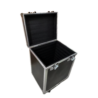 Valise à roulettes en aluminium noir à forte capacité de charge OEM, cadre de vol en aluminium, valise personnalisable, boîte à outils en aluminium
