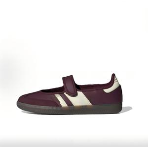 Zapatos Planos Mary Jane Color Borgoña para Mujer, con Rayas Blancas, Cómodos, Casuales, para Uso Diario, con Suela de Goma, Forro de Malla, para Todas las Temporadas - Product Image 1
