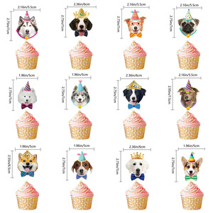 Suministros de fiesta de cumpleaños para perros y mascotas, pancartas, guirnaldas, espirales, remolinos, decoración para Tartas, adornos para cupcakes, decoraciones para fiesta de cumpleaños - Product Image 6