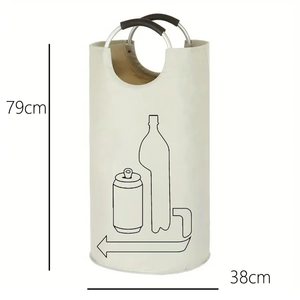 Cesto de Ropa Plegable de Tela Oxford con Asa de Aluminio, 79cm x 38cm, Organizador de Almacenamiento para Baño - Product Image 1