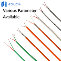 Kabel Ekstensi Termokopel Multi-Warna K/J/E/T Berisolasi FEP, Kabel Kompensasi Industri, Jalinan Tembaga Berlapis Timah 600V