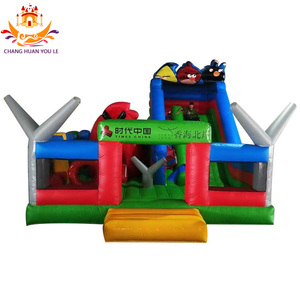 Structure gonflable commerciale personnalisée en PVC, thème <span class=keywords><strong>Jungle</strong></span> des singes et Camion de pompiers, avec château rebondissant combiné, pour parc d'attractions, capacité 500 kg - Product Image 3