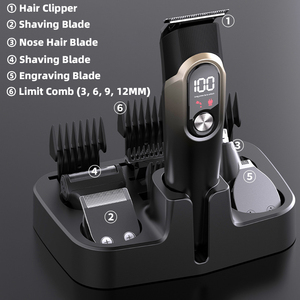 Tagliacapelli <span class=keywords><strong>Elettrico</strong></span> <span class=keywords><strong>Professionale</strong></span> 5-in-1 Ricaricabile Senza Fili con Display LCD, <span class=keywords><strong>Rasoio</strong></span> Cordless per Uomo, Casa/Barbiere, Naso, <span class=keywords><strong>Barba</strong></span> - Product Image 5