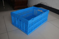 NEXARA Grandes caisses carrées pliables en plastique Couvercles Boîte solide Style Fruit Stockage Agriculture Transport Caisse de stockage pliable