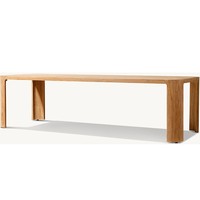 Ensemble de table et chaises de salle à manger d'extérieur en teck massif, résistant à l'eau et aux rayons UV, design nord-américain, meubles de jardin et de terrasse