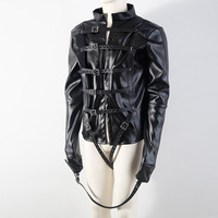 Costume de bondage en cuir sexy pour homme, équipement érotique SM, tenue moulante de reine, costume de performance, chemise de force