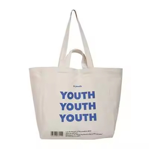 FS Dynertek New Fashion Design Custom Printing Letter Logo Color Women Cotton Canvas Shoulder Strap Tote <b>Bags</b> <b>Medium</b> <b>Size</b> - Product Image 2