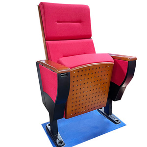 Silla de Auditorio Masao Cinema, Roja, de Aleación de Aluminio, con Respaldo de Esponja de Alta Densidad, Silla de Fila - Product Image 1