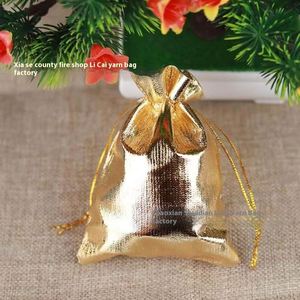 Pochette en satin réglable avec cordon de serrage, bijoux personnalisés, cadeaux de Noël et de mariage, emballage textile imprimé en sérigraphie, argent, or - Product Image 6