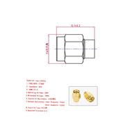 SMA-Conector de terminal de carga SMA-Enchufe macho Carga ficticia 50-Ohm RF Coaxial SMA-Tapa antipolvo