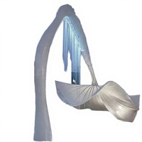 Sculpture d'art personnalisée Vincentaa en forme de feuille blanche, en acier inoxydable soudé, pour décoration extérieure tendance
