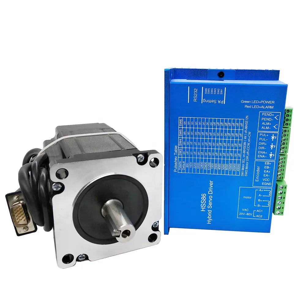 Easy Servo Closed Loop Nema34 86HSE8N-BC38 8Nm Stepper Motor And HSS86 Driver Kits With Cable