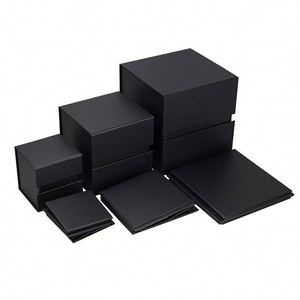 Vente directe d'usine, boîte pliante carrée noire en 1 pièce, boîte cadeau avec réduction spéciale. Nouveau modèle, respectueux de l'environnement - Product Image 4