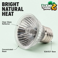Lampe infrarouge halogène 25W pour terrariums nano, acrylique, écologique, Luckyherp JX-HL25, lumières chauffantes rouges pour reptiles