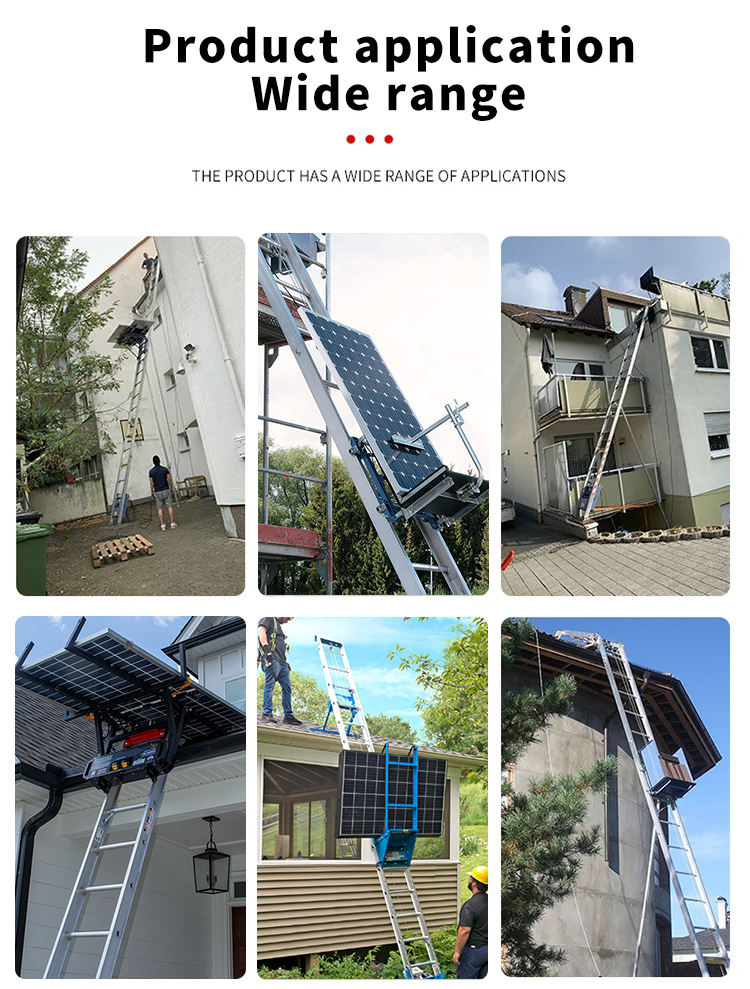 Aluminum Alloy/Steel Solar Panel Lifter 12m 15m 18m Steel Frame Roofing Elevator Equipment