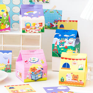 Dessin animé mignon ours et lapin poche lait Carton mémo créatif amovible mémo papier 200 feuilles - Product Image 1