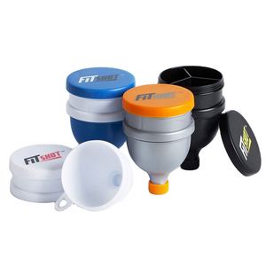 <b>Protein</b> Powder Funnel Supplement Funnel with Keychain 2 in 1 120ml <b>Bottle</b> With Pill Box - Product Image 1