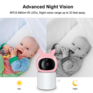 Moniteur intelligent pour bébé application mobile visualisation en temps réel <span class=keywords><strong>2</strong></span> millions de caméra HD pour bébé alimentation réveil jouer de la musique apaisante - Product Image 2