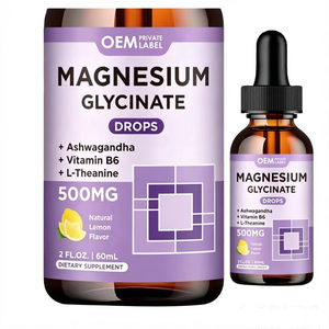 Gotas de Magnesio Glicinato OEM Calm Drop para el Alivio del Estrés, con Bromelina y Vitaminas, Sabor Fresa - Product Image 1