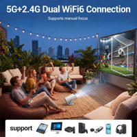 Mini Proyector Portátil Android 11 con WiFi 6 Integrado, 1280x720P HD, Enfoque Automático, 8GB de Almacenamiento, Cine en Casa, Compatible con USB y TV Box