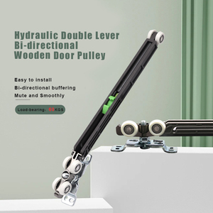 Poulie hydraulique bidirectionnelle à <span class=keywords><strong>double</strong></span> tige pour <span class=keywords><strong>porte</strong></span> <span class=keywords><strong>coulissante</strong></span> cachée en bois, <span class=keywords><strong>rail</strong></span> de suspension muet, roue <span class=keywords><strong>suspendue</strong></span>, quincaillerie de <span class=keywords><strong>porte</strong></span>. - Product Image 2