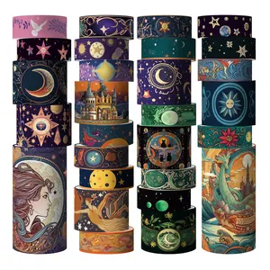 Custom Printed Personalized Design Cute Starry Palace Masking Paper Tape Set Wholesale Decoration Washi Tape Printing