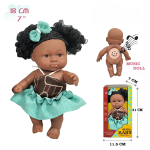 Meilleure vente poupée 18cm peau foncée vinyls vinyls africains babyDoll - Product Image 5