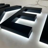 Enseigne murale 3D rétroéclairée pour entreprise, logo de marque, enseigne LED personnalisée pour magasin, panneau extérieur