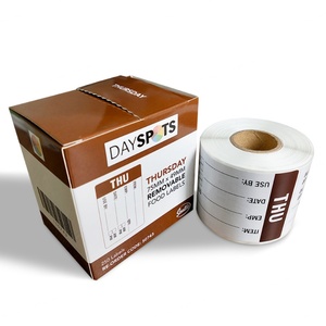 Etiquetas para Envases de Alimentos de 3" x 2", Etiquetas Coloridas de Caducidad Disolubles para Pegatinas, Fecha de Preparación, 300 Etiquetas por Rollo - Product Image 2