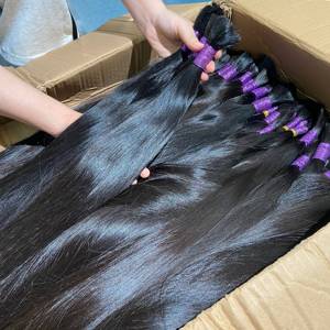 Cabello Humano Virgen Natural Vietnamita Crudo de Primera Calidad, de un Solo Donante, Sin Procesar, Venta al Por Mayor, Extensiones con Cutícula Alineada - Product Image 3