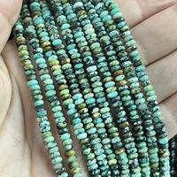 Turquoise Africaine 2x4mm Rondelle à Facettes Mini Petites Perles pour Conception Collier Clavicule Bracelet Fabrication de Bijoux Approx:380MM