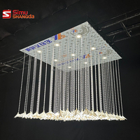 Rideau de fleurs artificielles en acrylique perlé pour décoration intérieure de mariage, roses suspendues
