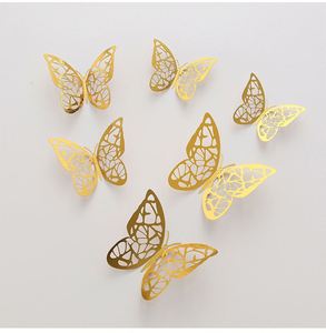 Decoración de Ramo de Mariposas 3D con Textura Metálica para Arreglos Festivos de Cumpleaños con Pegatinas Creativas - Product Image 3