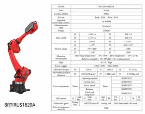 Robot industriel multifonctionnel chinois BORUNTE à 6 axes, moteur PLC, IP54, capacité de charge de 20 kg, palettisation, chargement, injection manuelle - Product Image 4