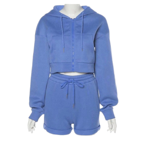 <b>Pink</b> Zip Up <b>Hoodie</b> For <b>Women</b> Drop Shoulder Short Cropped Sweatshirt With Kangaroo Pocket - Product Image 2