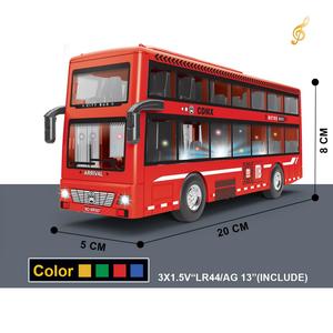 <span class=keywords><strong>Bus</strong></span> électrique à inertie à double étage avec musique et lumière, jouet en plastique moulé sous pression pour garçons, voiture à friction - Product Image 6