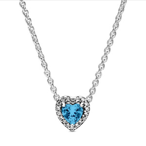 Nuova <span class=keywords><strong>Collana</strong></span> con Ciondolo a Cuore per <span class=keywords><strong>Coppia</strong></span> in Rame Placcato <span class=keywords><strong>Argento</strong></span> 925 con Zirconi Incastonati - Product Image 4