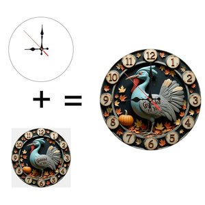 Round Wooden Wall <b>Clock</b> 25x25Cm Nordic Farmhouse Silent Living Room Bedroom Decor <b>Clock</b> - Product Image 6