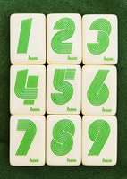 Jeu de Mahjong moderne avec tuiles en acrylique couleur ivoire, chiffres arabes, points, Bam, Crack, Joker pour le jeu de Mahjong américain