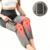 Masseur de jambes sans fil rechargeable avec chaleur et compression, coussin chauffant pour les jambes, pour soulager la douleur au genou, à la cuisse et au mollet