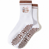 Chaussettes de Pilates antidérapantes en coton de qualité supérieure avec logo personnalisé, chaussettes de sport pour femmes, chaussettes de gym