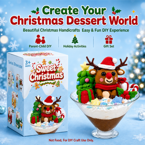 Kit d'artisanat en argile à séchage à l'air libre avec rennes de Noël, accessoires de colle crème, ensemble de modélisation de gobelets à dessert DIY pour enfants OEM ODM - Product Image 3
