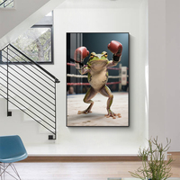 Direkt vom Hersteller Kristallporzellan Tiermalerei und Wandkunst Poster Frosch Känguru Lustiges Bild Wohnkultur Wandgemälde