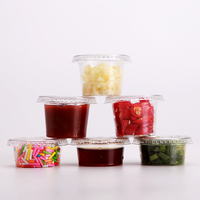 1oz/2oz/3oz Gobelets ronds en plastique transparent pour gelée Petit récipient jetable pour sauce soja ou wasabi