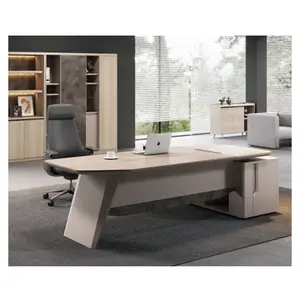 Modern Luxury Big Boss Desks For Offices Wooden Director Table Design Melamine Executive Desk With Cabinet