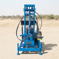 Petite plateforme de forage de puits d'eau rotative hydraulique diesel avec boîte de vitesses, portable, pour usage agricole et de construction, profondeur max. 200m, facile à utiliser