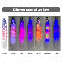 Vente en gros 24 pouces synthétique couleur clinquant bulle tressé Festival cheveux queue de cheval lumière LED lueur cheveux synthétiques queue de cheval extension