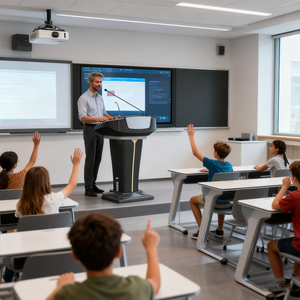 แท่นวางดิจิทัลพร้อม CE ซีซีซีแท่นเหล็กอิเล็กทรอนิกส์หน้าจอสัมผัสมัลติมีเดียสำหรับโรงเรียนโบสถ์ - Product Image 1